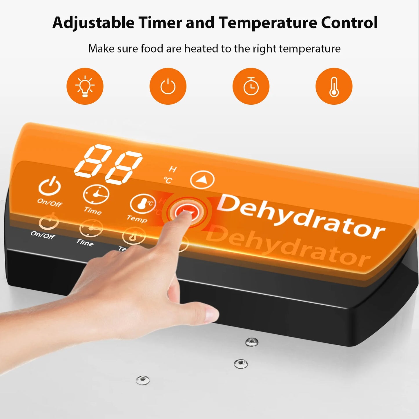 Commercial Grade Food Dehydrator Machine 110V 1500W Stainless Steel 20 Trays Capacity w/Timer