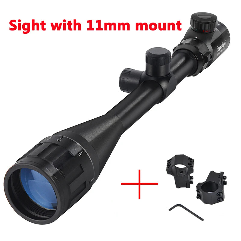 6-24x50 AO Rifle Scope Hunting Long-Range Scope Illuminated Red/Green Reticle