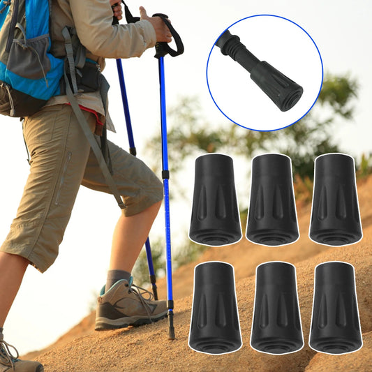 6pcs Non-slip Rubber Trekking Pole Cap Buffer Protector Cap Tip