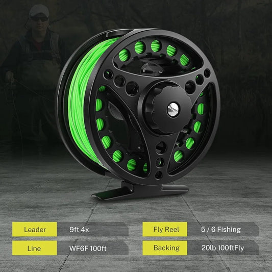 Fly Fishing Rod and Reel Combo Starter Kit, 12Pcs Flies and Fishing Line