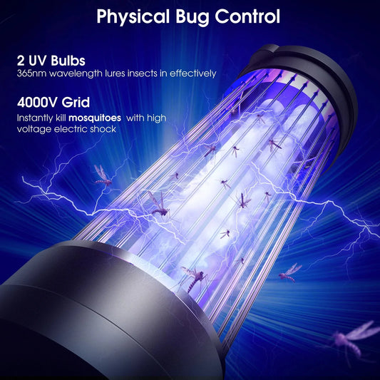 4000V Waterproof Electric Bug Zappers 2500sq.ft Low Light intensity 7.1"