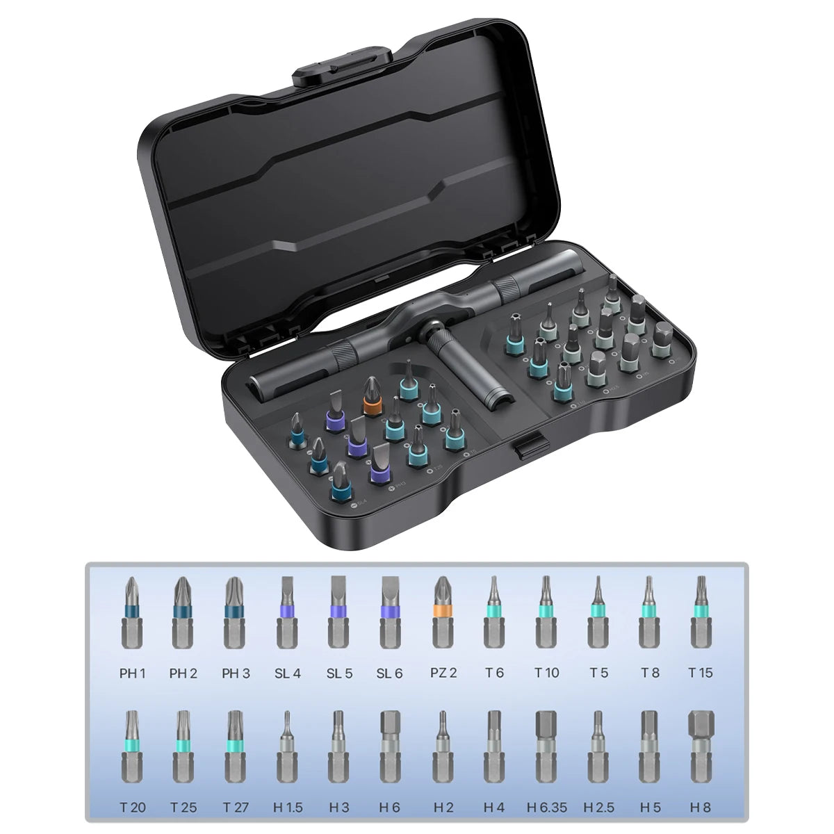 Multifunction Ratchet Screwdriver w/Multi Magnetic Bits Mini Repair Tool Kit