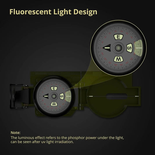 Professional Military Compass,3000 Gauss,Waterproof,with Carry Bag,