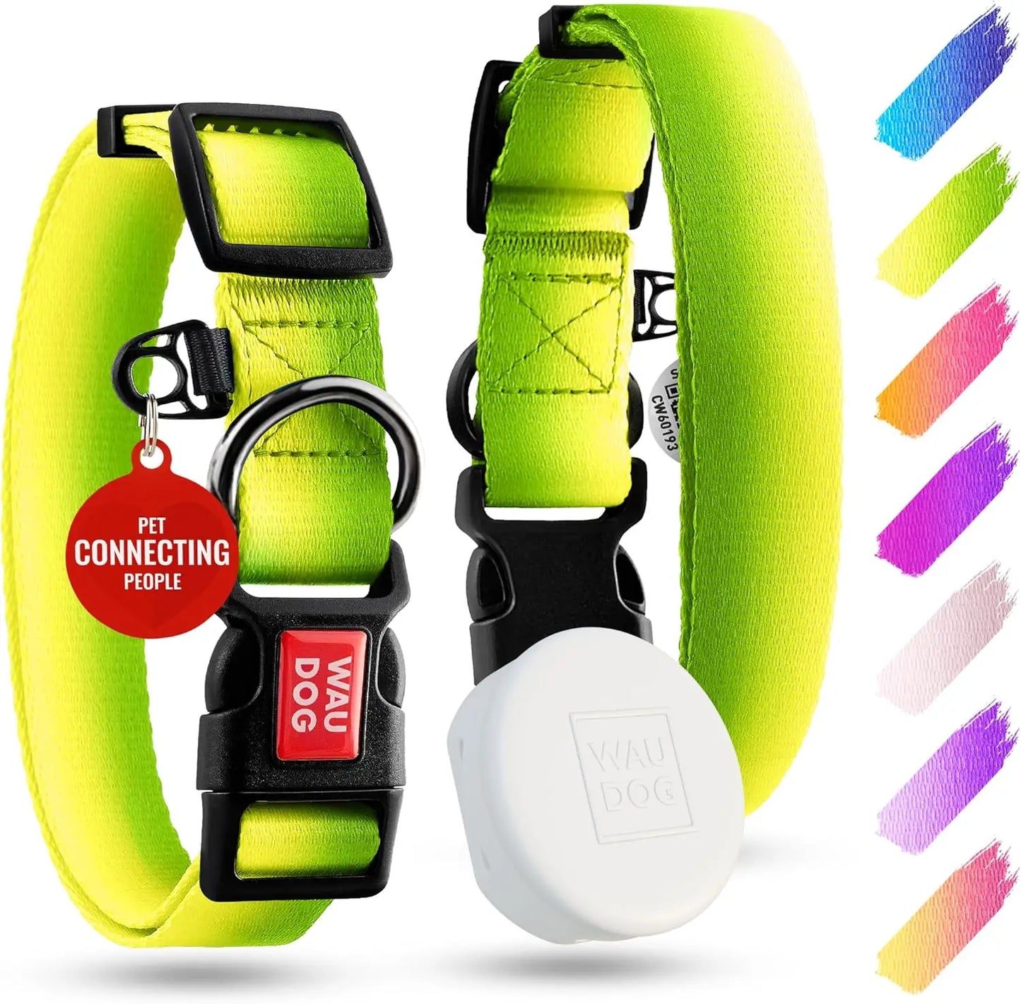 Dog Collar Nylon Dog Collar with Airtag Holder - Adjustable for Large Dogs, Small & Medium Dogs