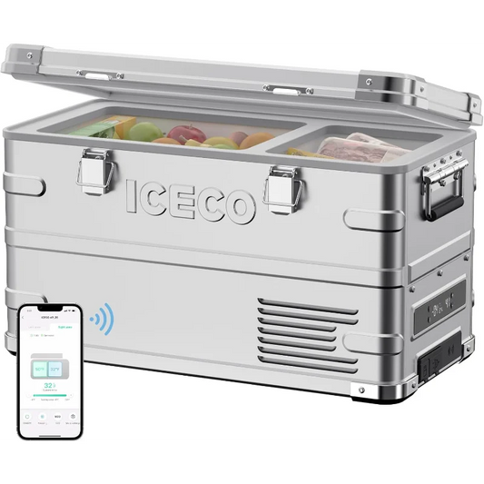 12 Volt Car Refrigerator, 37 Quart (30 Liter) Light Duty Aluminum 12v Portable Fridge Freezer