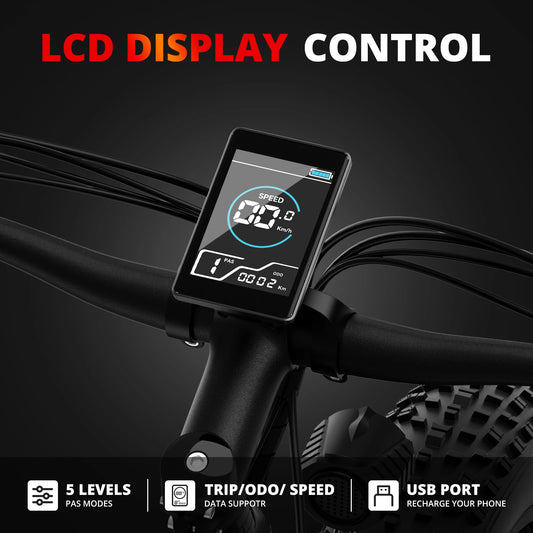 Electric Bike for Adults 1000W Electric Bicycle 48V 15AH E Bike 26" Fat Tire Mountain 31mph Dual Shock Absorber