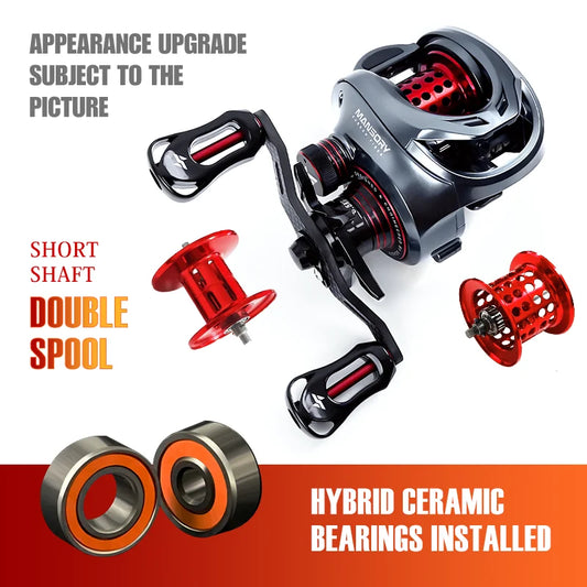 Baitcasting Fishing Reel 146g Ultralight Carbon 11+1 7.3:1
