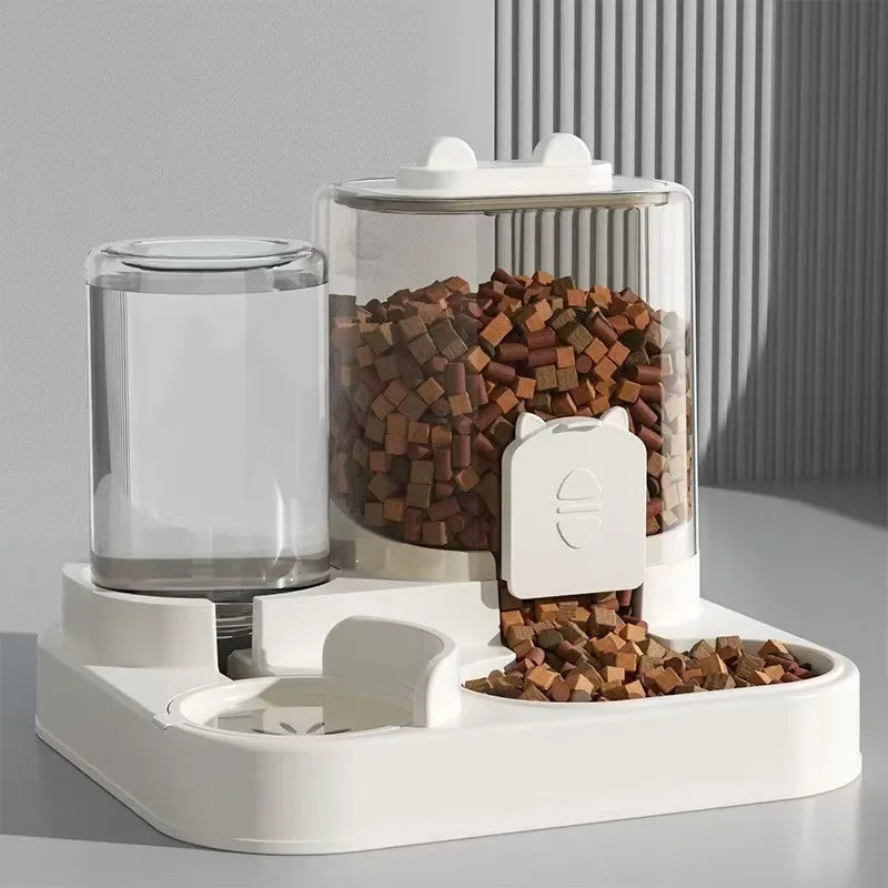 Automatic Feeder Dog Cat Food Bowl With Water Fountain Large Capacity Pet Food Storage Dispenser