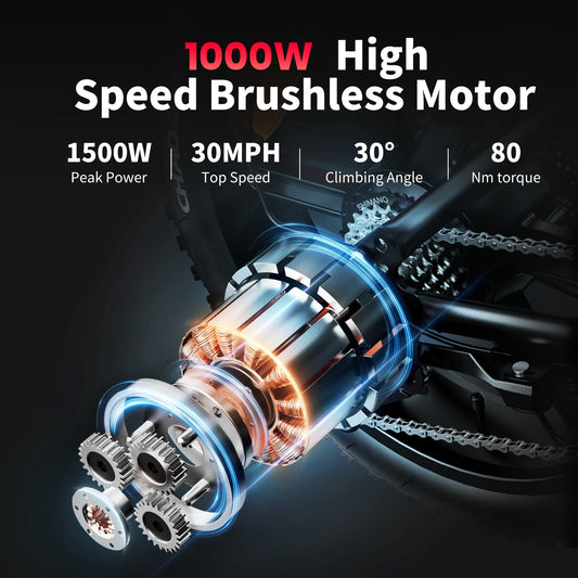 Adults Electric 1000W Motor Bicycle 48V 20AH 20“ Tire