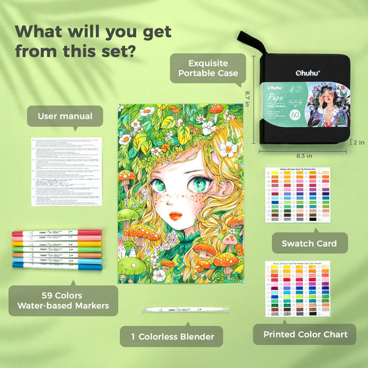 Water-based Coloring Markers Dual Brush Fine liner Tips Markers Coloring Books