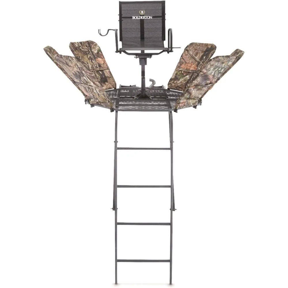 360 Degree 19-Foot Ladder Tree Stand with Integrated Safety System Hunting