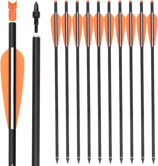 Crossbow Bolts 16/18/20/22 inch Carbon Arrows Half Moon Nock