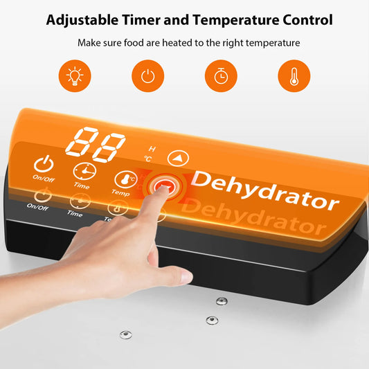 Commercial Grade Food Dehydrator Machine 110V 1500W Stainless Steel 20 Trays Capacity w/Timer