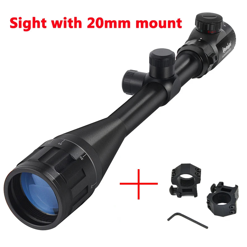 6-24x50 AO Rifle Scope Hunting Long-Range Scope Illuminated Red/Green Reticle