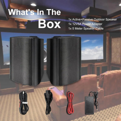 5.25'' 2PCS Indoor Outdoor Bluetooth Speakers Patio Waterproof  300 Watts