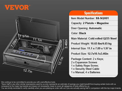 Biometric Safe 3-Way Quick Access
