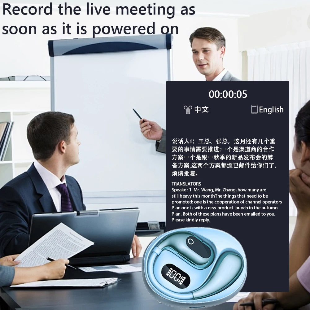 Wireless Translation Earbuds Real Time Translation Rechargeable