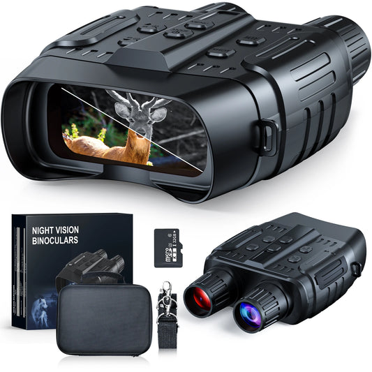 Night Vision Binoculars 4X Digital Zoom 7 Levels Infrared Goggles 2.3" Screen Telescope 300 Meters