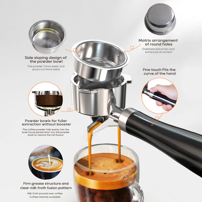 Espresso Coffee Machine Semi-Automatic Adjustable Temperature & Cup Volume Removable Water Tank