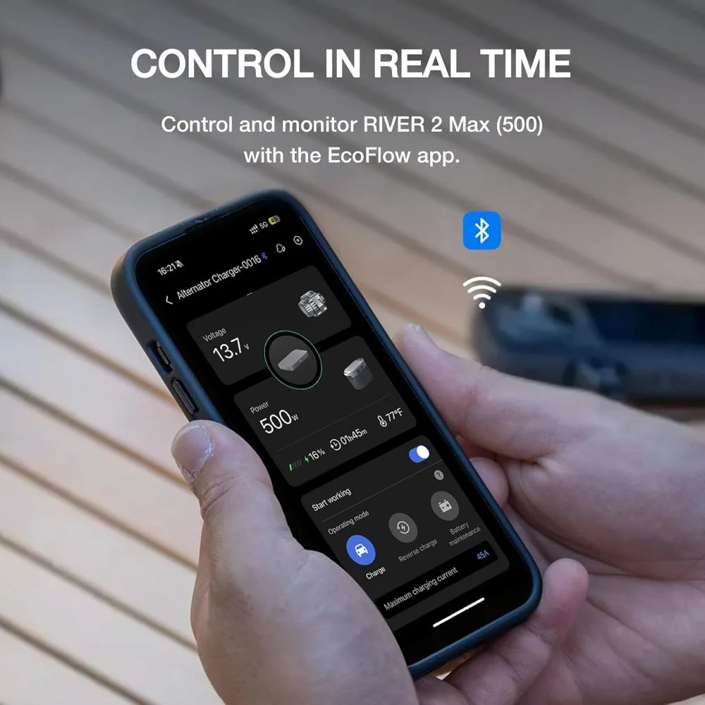 ECOFLOW Portable Power Station River 2 Max 500, 499Wh LiFePO4 Battery/ 1 Hour Fast Charging, Up to 1000W Output Solar Generator