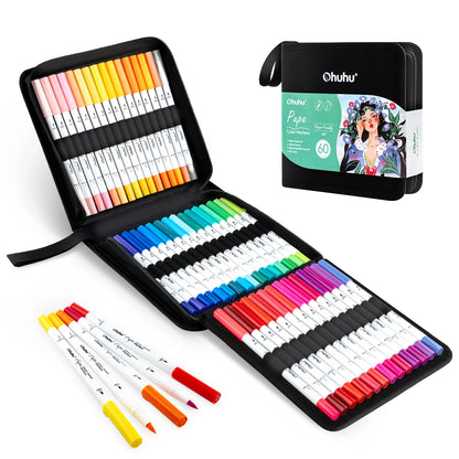 Water-based Coloring Markers Dual Brush Fine liner Tips Markers Coloring Books