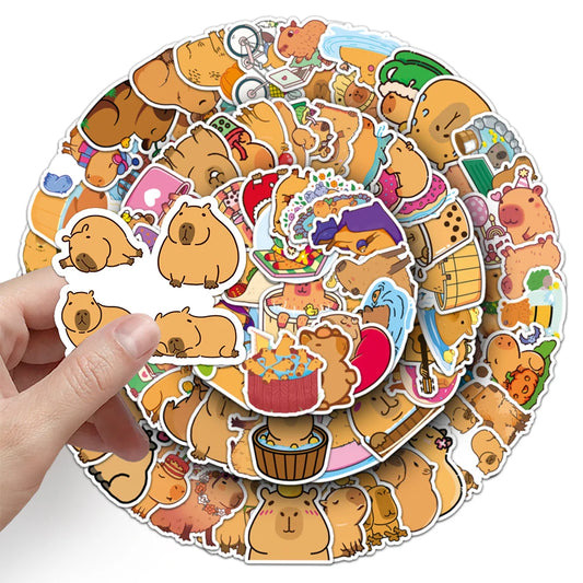 100Pcs Capybara Stickers Waterproof Decals