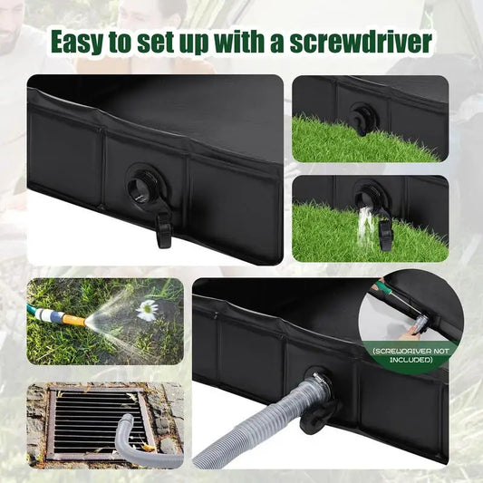 Foldable Shower Base Portable Shower Pan With Drain Pipe