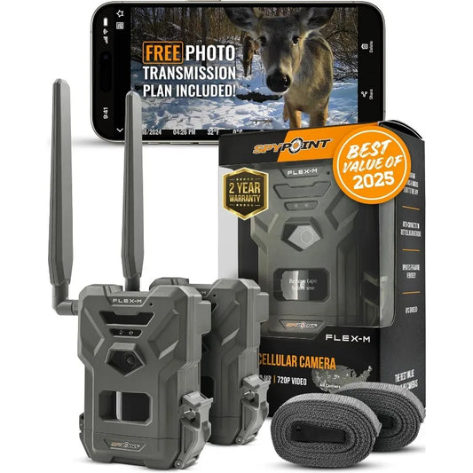 Twin Pack Cellular Trail Cameras - No WiFi Needed, GPS, Night Vision