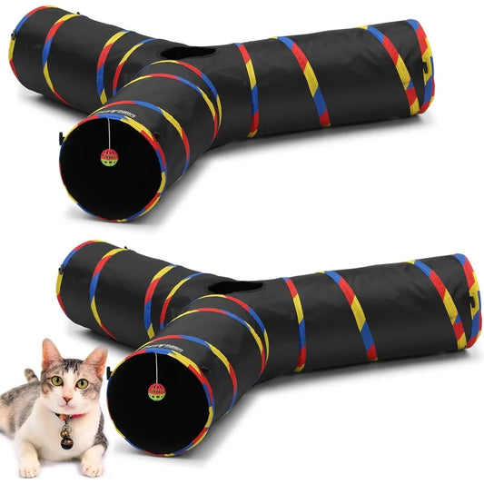 2 Pack Collapsible Cat Tunnels 3 Way