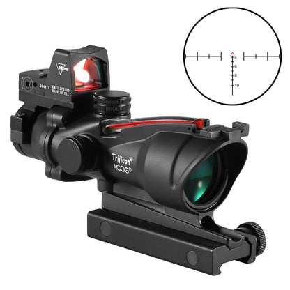 Adjustable 4x32 Red Dot 1x  4x Scope  Red Dot Tactical Scope 20mm Rail Scope