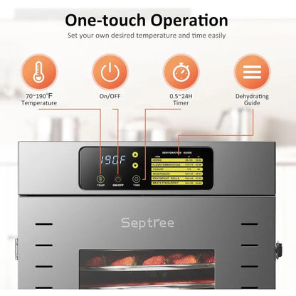 360 Rotating Dehydrator 16 Trays, Commercial Large Capacity Auto-Rotate Food Dryer Machine,1500W Fast Drying