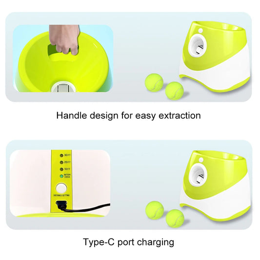 Dog Tennis Launcher Automatic Ball Launcher Throwing Machine Catapult Rechargable