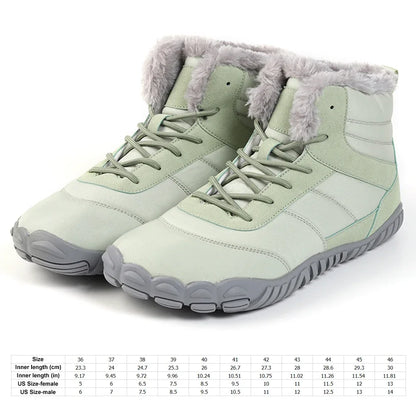 Winter Barefoot Shoes Warm Lined Snow Shoes for Women / Men Trainers Waterproof Running Shoes