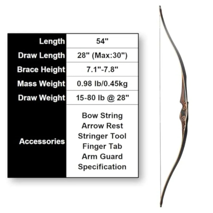 Outdoor Archery 54 Traditional Bow Hunting Recurve Bow RH  or LH orientation