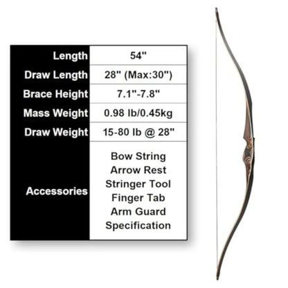 Outdoor Archery 54 Traditional Bow Hunting Recurve Bow RH  or LH orientation