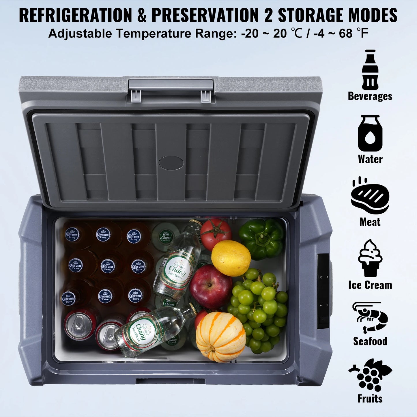Car Refrigerator  12 Volt Car Refrigerator Fridge  37 L -4℉-68℉ 12/24V DC and 100-240V AC for Camping and RV