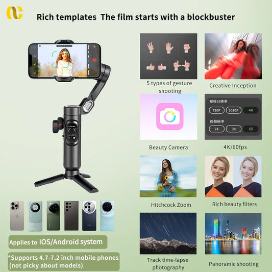 Smart XE 3-Axis Handheld Gimbal Stabilizer for Smartphone Face Tracking  Vlog Live Streaming