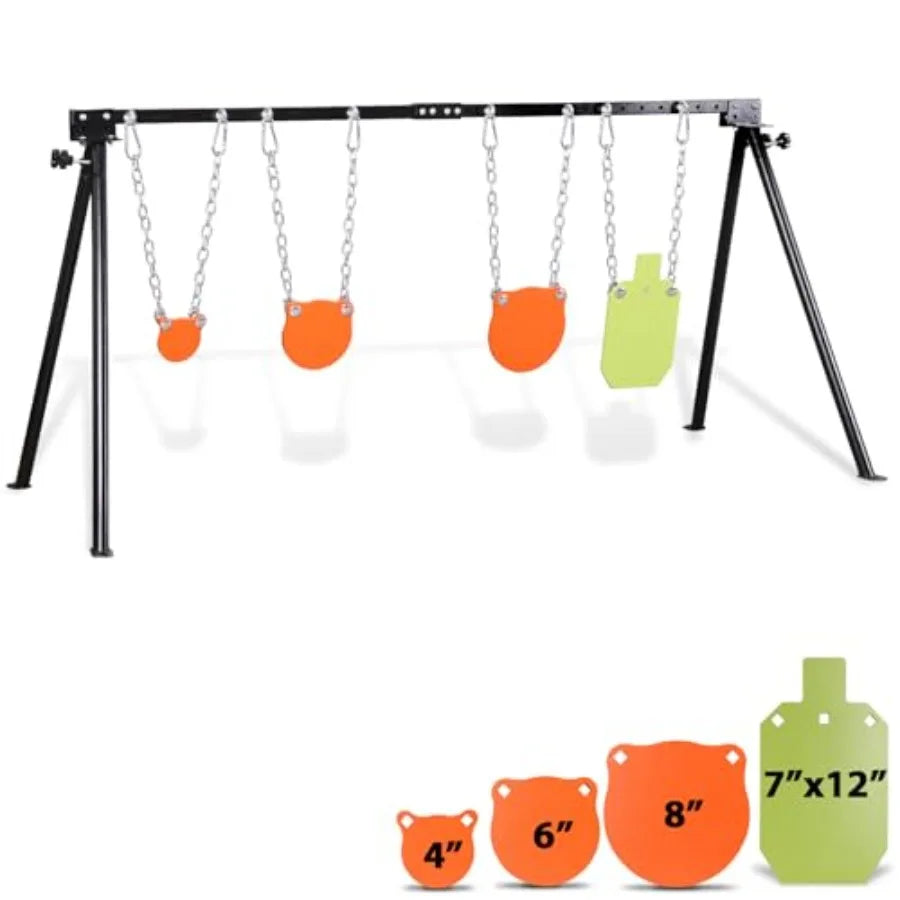 AR500 Steel Targets Stand Kit for Rifle and Pistol Training: 3 8 Thick 4 6 8 Gong Targets and 7x12 Torso Target