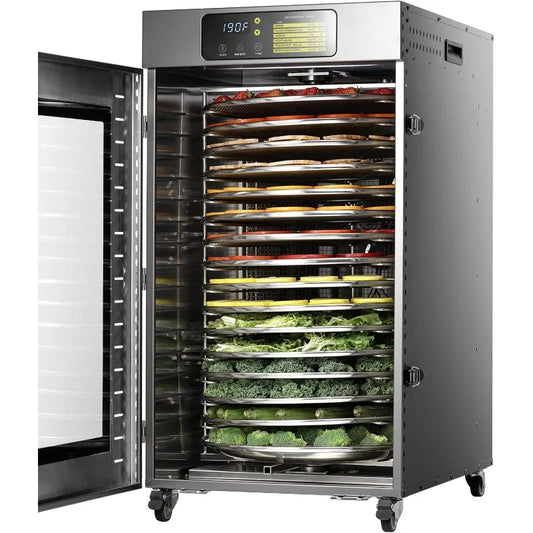 360 Rotating Dehydrator 16 Trays, Commercial Large Capacity Auto-Rotate Food Dryer Machine,1500W Fast Drying