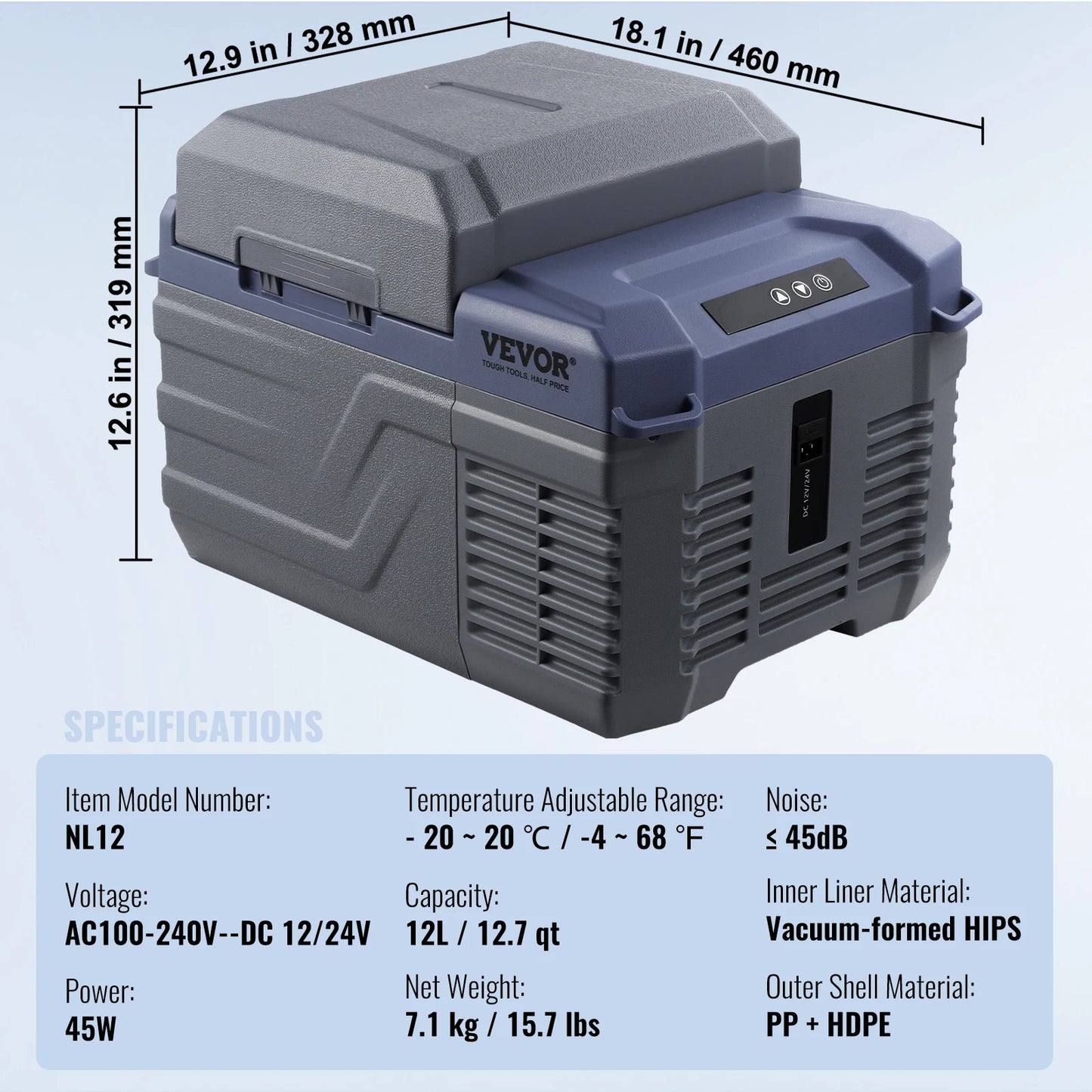 Car Refrigerator  12 Volt Car Refrigerator Fridge  37 L -4℉-68℉ 12/24V DC and 100-240V AC for Camping and RV