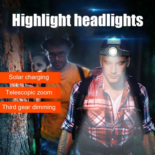 Solar Charging LED Headlamp Motion Sensor Headlight