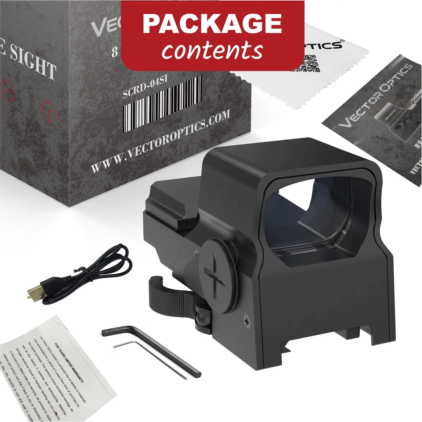 Omega 1x Tactical Reflex 8 Reticle Red Dot Sight Scope for .223 AK74 12ga