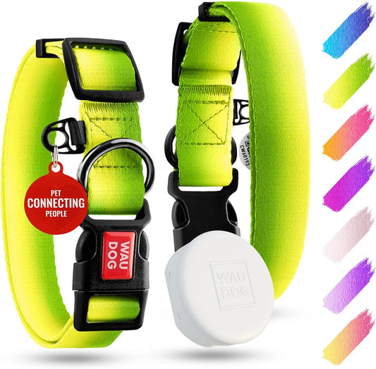 Dog Collar Nylon Dog Collar with Airtag Holder - Adjustable for Large Dogs, Small & Medium Dogs