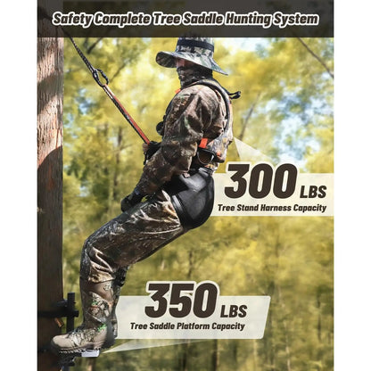 Complete Tree Saddle Hunting System, Platform, and Safety Harness