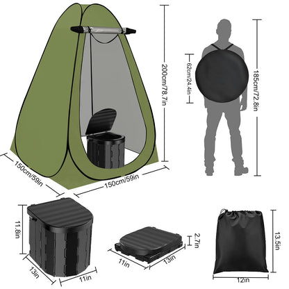 Camping Toilet with 1.5m Pop up