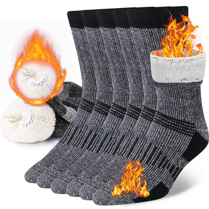3 Pairs Men/Women Merino Wool Crew Socks Thickened Thermal