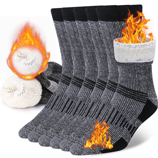3 Pairs Men/Women Merino Wool Crew Socks Thickened Thermal