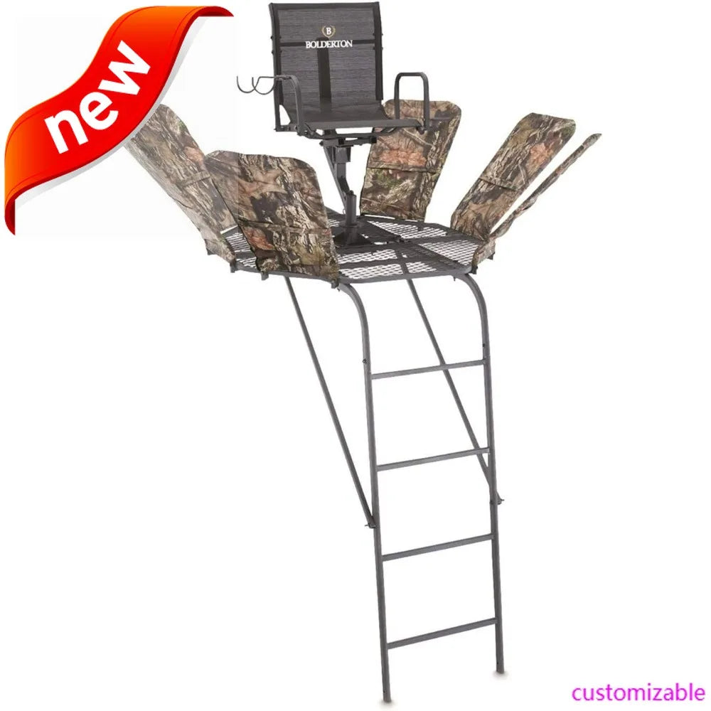 360 Degree 19-Foot Ladder Tree Stand with Integrated Safety System Hunting