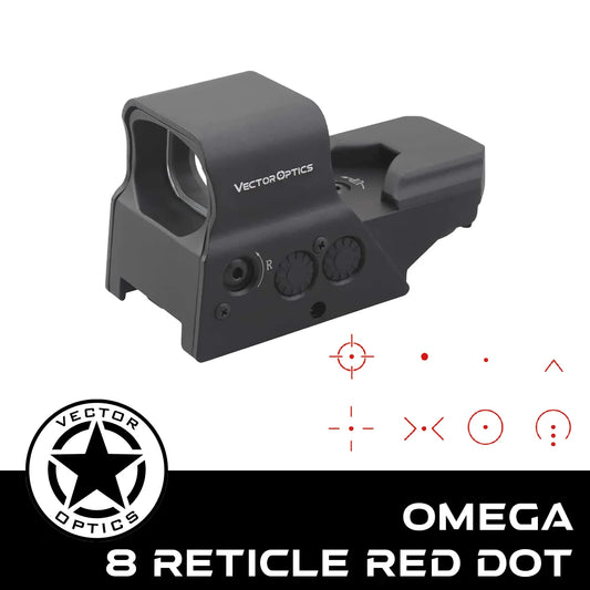 Omega 1x Tactical Reflex 8 Reticle Red Dot Sight Scope for .223 AK74 12ga