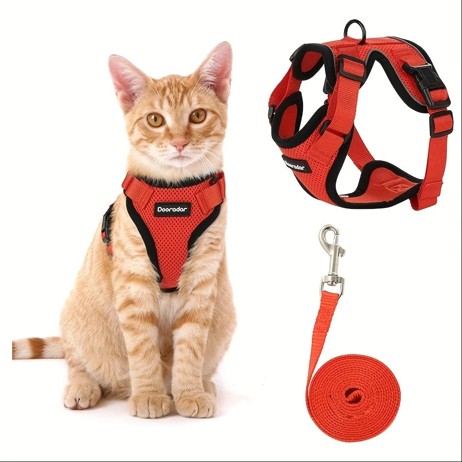 Cat Leash Non-Slip Adjustable Leash Non-Slip Cat Leash Vest Pet